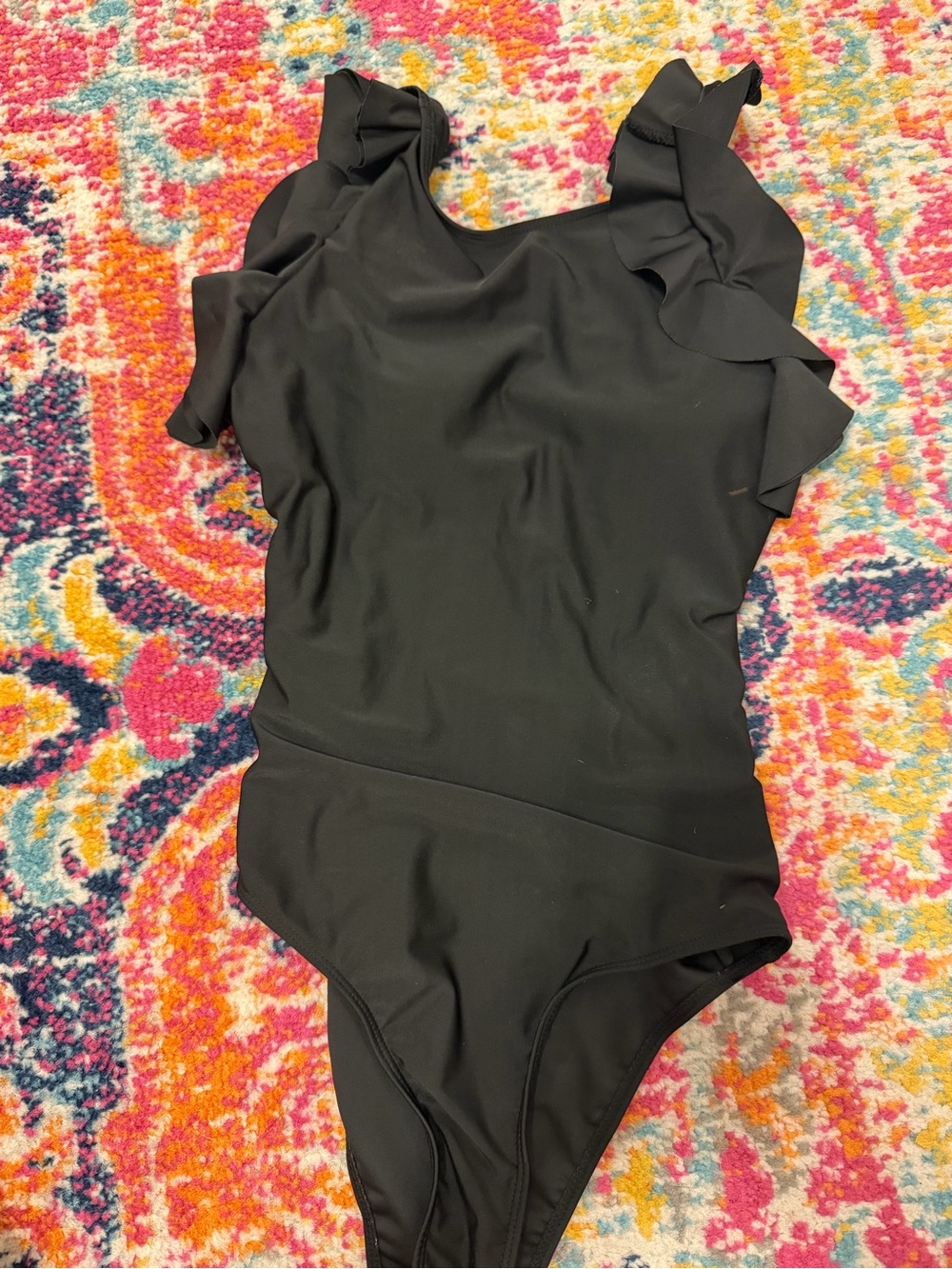 Black Ruffle One-Piece Swimsuit